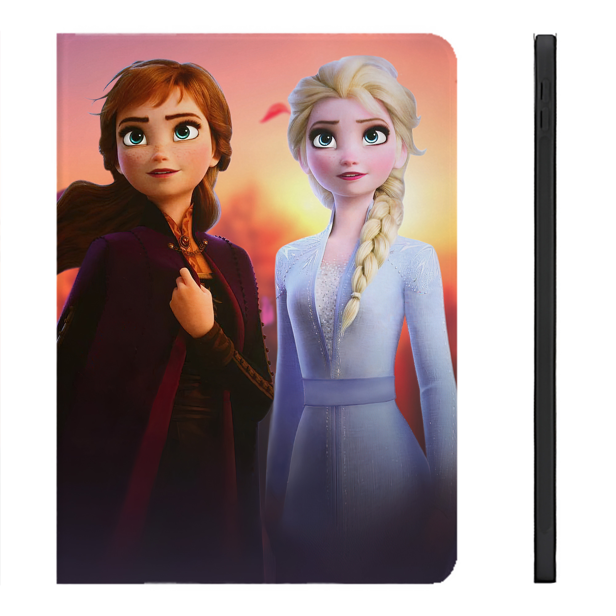 （画像用） アナと雪の女王 アンナ エルサ Frozen Anna Elsa IPadケース ペンホルダー付き ブックスタイルデザイン